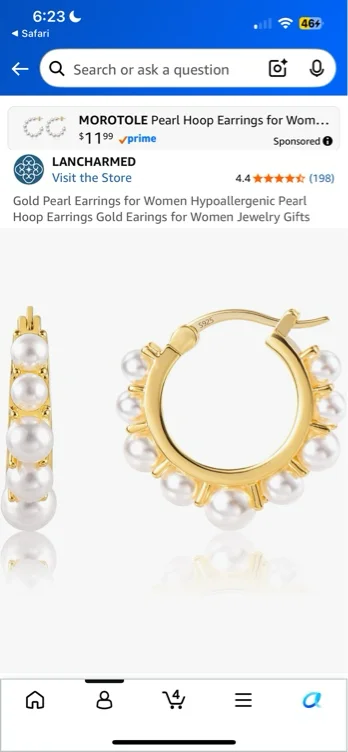 Pearl Hoop Earrings - A New Day™ Gold: Hypoallergenic Nickel-Free Statement Jewelry