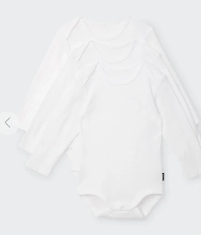 Essentials Rib Longsleeve Bodysuit 3 Pack