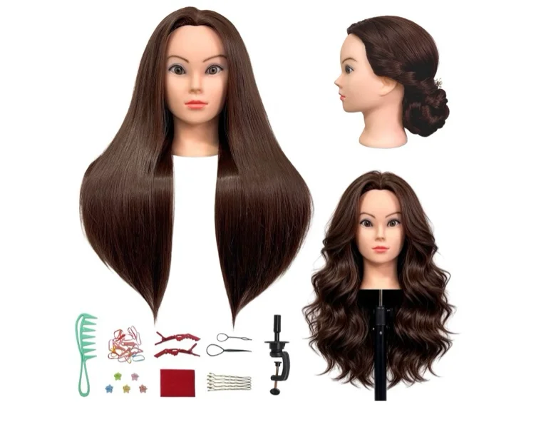 Amazon.com: 28" Long Light Auburn Practice Hair Mannequin Head for Hair Styling, Braiding, Curling, Cosmetology Female Training Doll Head, Mannequin Head with Hair for Kids : Beauty & Personal Care