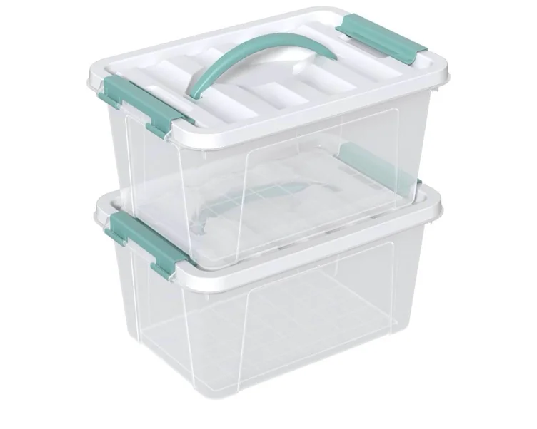 Amazon.com - Yuright 6 Quart Clear Plastic Bin with Lid, 2-Pack Latch Storage Box