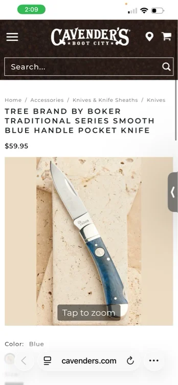 Tree Brand by Boker Traditional Series Smooth Blue Handle Pocket Knife