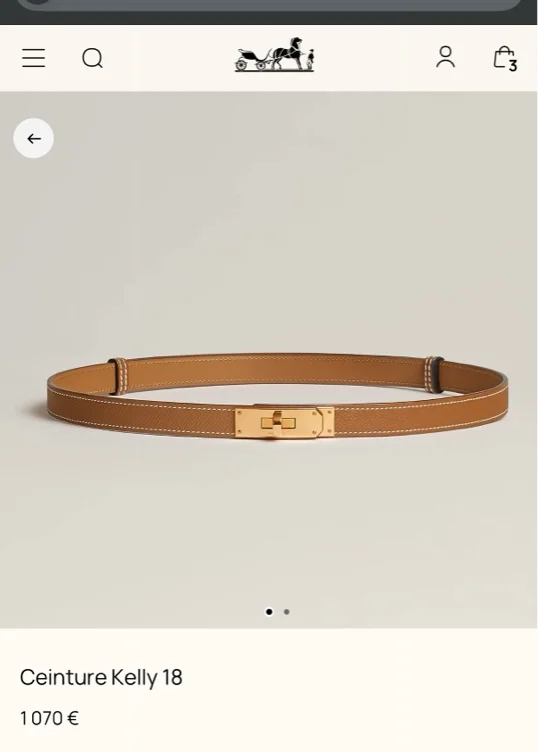 Ceinture Kelly camel doré 