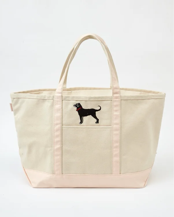 Large Boat Tote With Zipper- Powder pink