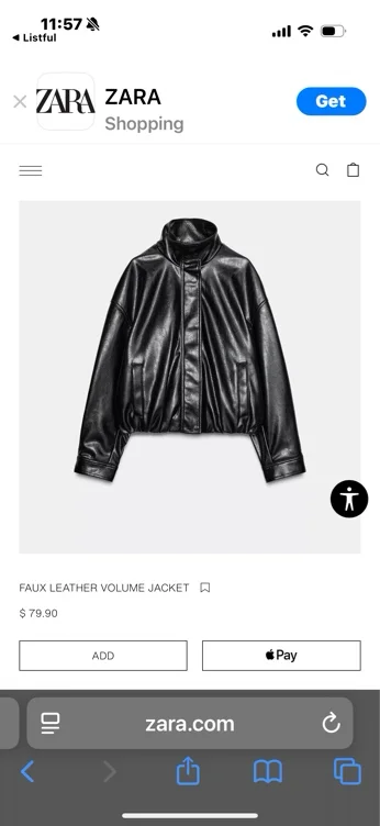 FAUX LEATHER BOMBER JACKET