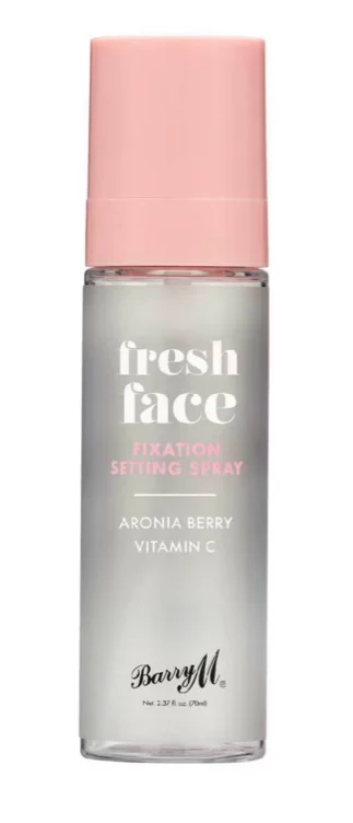 Barry M Fresh Face Fixation Makeup Setting Spray, Long-lasting, Infused With Aronia Berry and Vitamin C Clear
